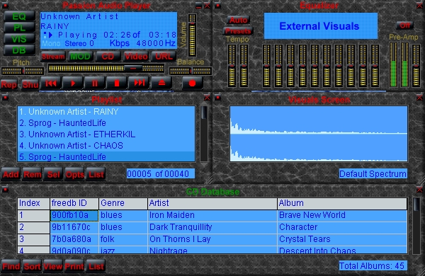Passion Audio Player 2.7 software screenshot
