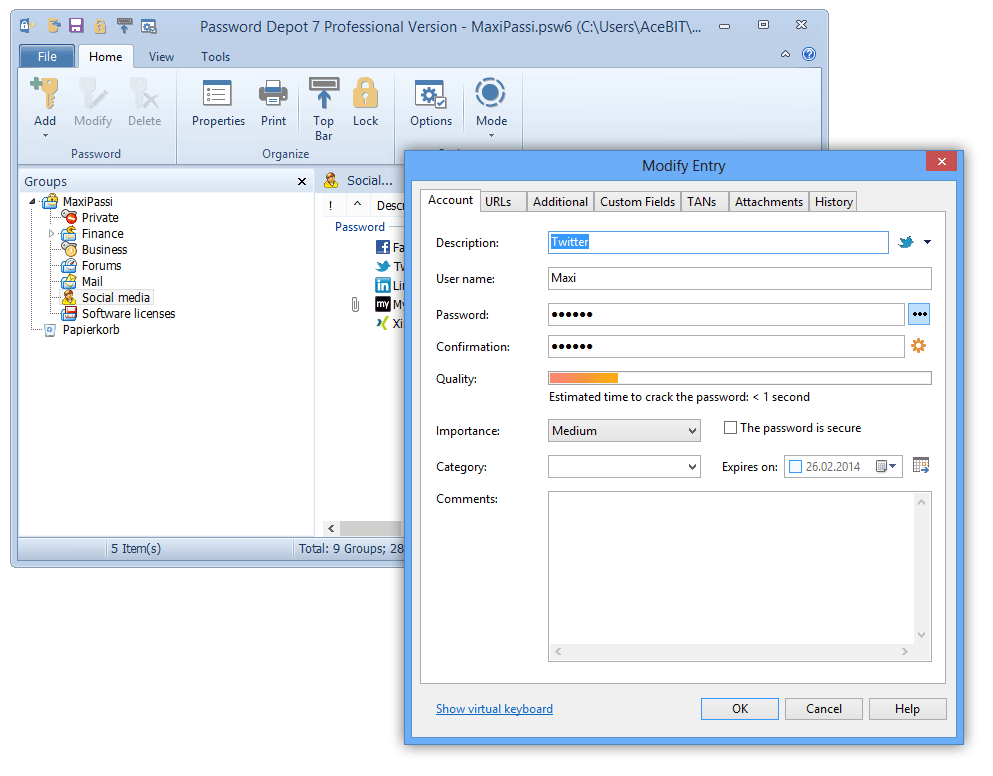 Password Depot Server 10.5.0 software screenshot