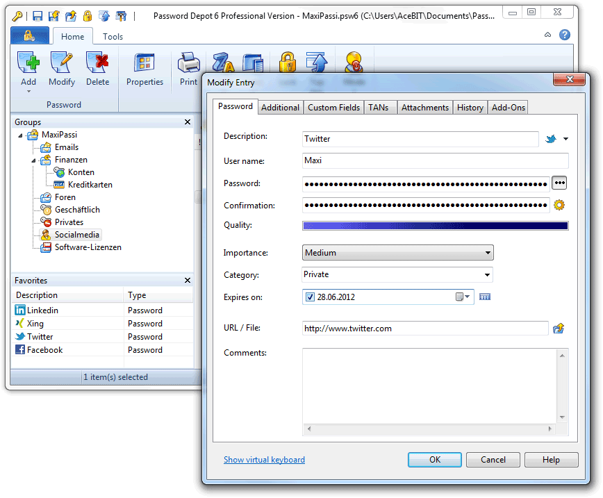 Password Depot 10.5.0 software screenshot