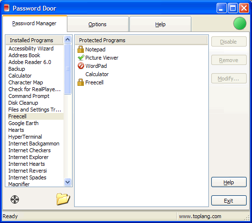 Password Door 8.3 software screenshot