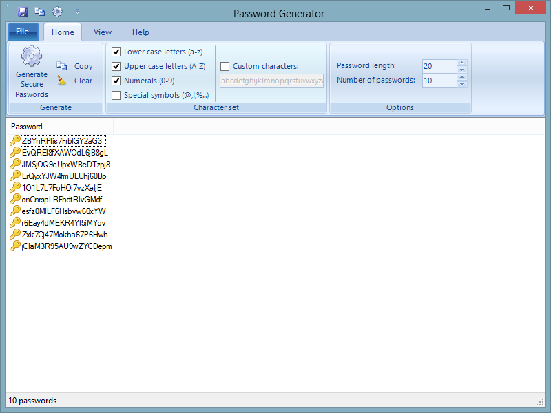 Password Generator 1.04.07.0 software screenshot