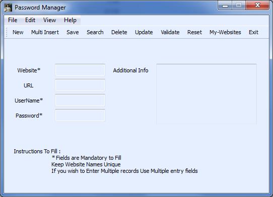 Password Manager Free 1.0.6.0 software screenshot