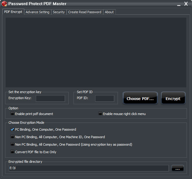 Password Protect PDF Master 7.1 software screenshot