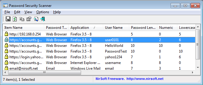 Password Security Scanner Portable 1.37 software screenshot