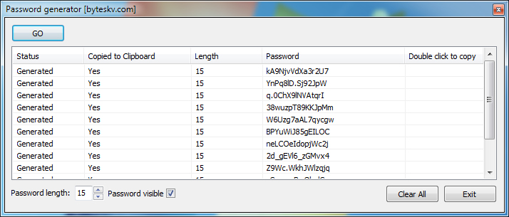 Password generator Free 1.0.0.0 software screenshot