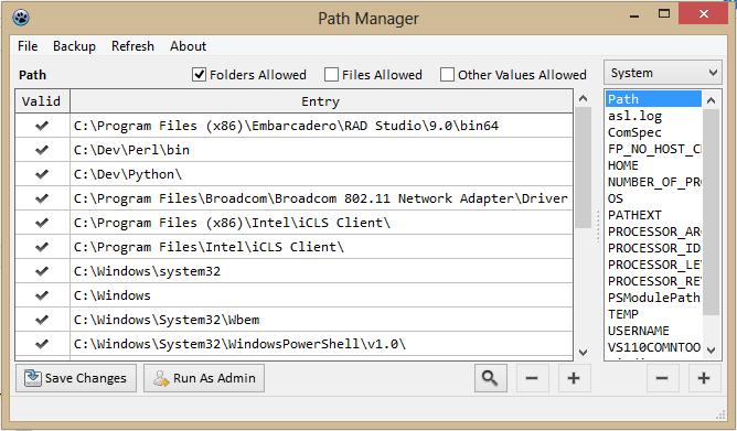 Path Manager 2.3 software screenshot