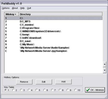 Pathbuddy 1.1 software screenshot