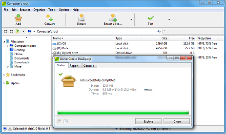 PeaZip 6.4.1 software screenshot