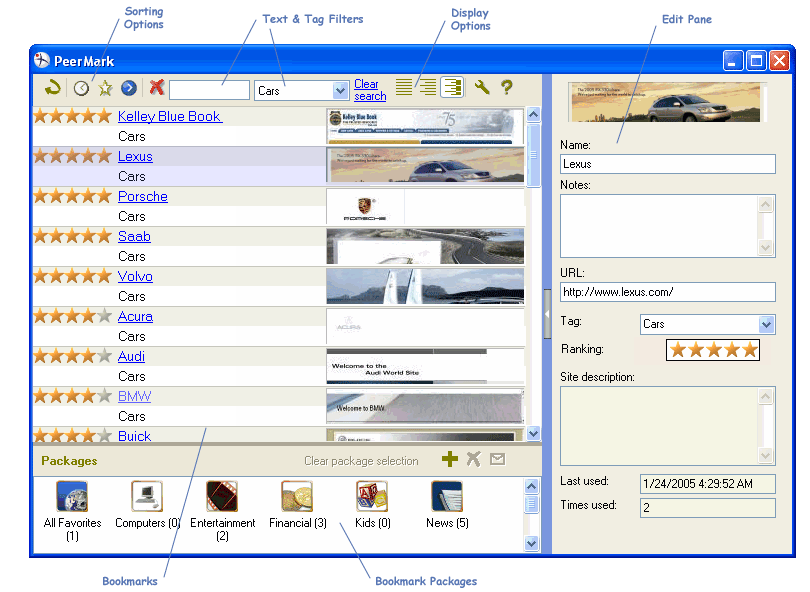 PeerMark 2.0 software screenshot
