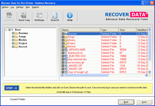 Pen Drive Data Recovery 1.0 software screenshot