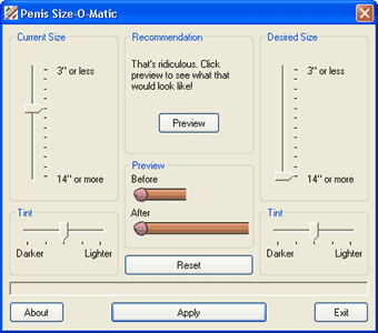Penis Size-O-Matic 1.12 software screenshot