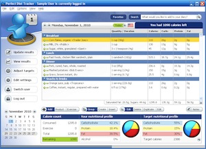 Perfect Diet Tracker 3.8.3 software screenshot