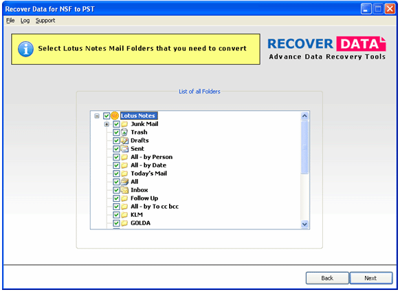 Perfect Lotus Notes to Outlook 2.1 software screenshot