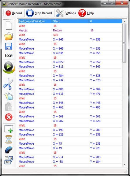 Perfect Macro Recorder 2.10.00 software screenshot