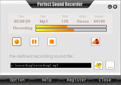 Perfect Sound Recorder Pro 6.6.8 software screenshot