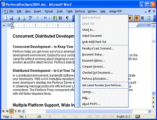 Perforce Office Plug-In (P4OFC) 2007.3 software screenshot