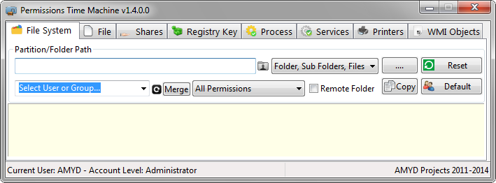 Permissions Time Machine Lite 2.3.0.0 software screenshot