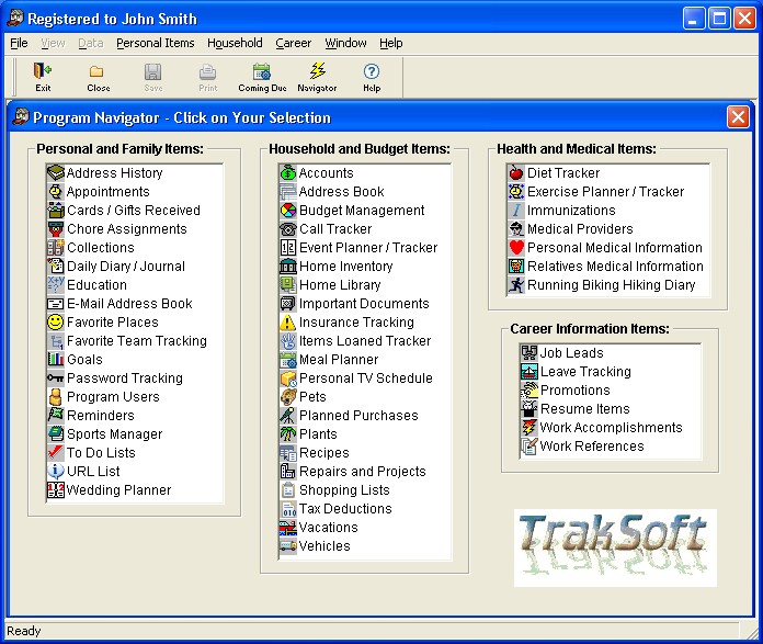 Personal Data Pro 4.0 software screenshot