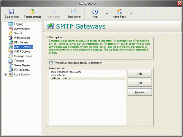 Personal Mail Server Pro 5.26.0.93 software screenshot