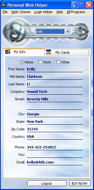 Personal Web Helper 3.0 software screenshot