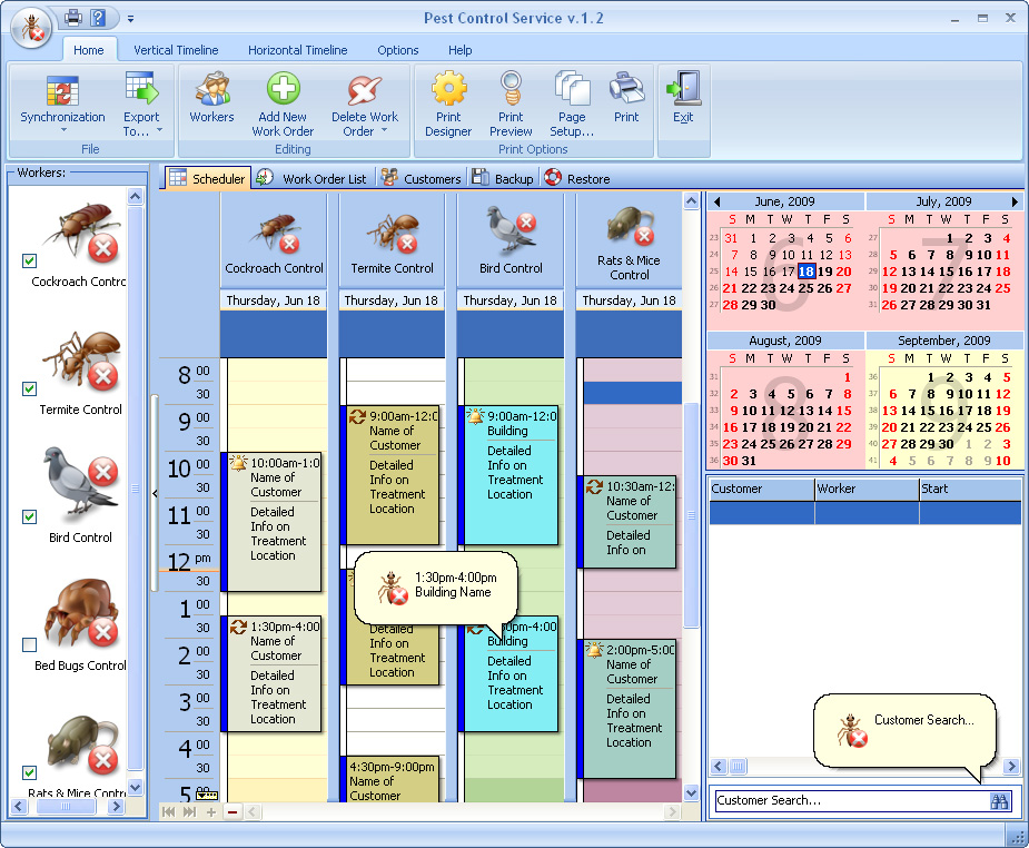 Pest Control Service 3.1 software screenshot