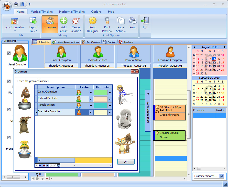 Pet Groomer 2.6 software screenshot