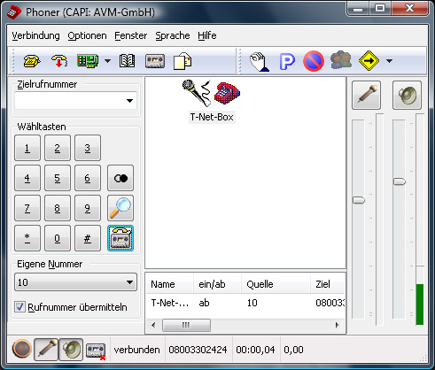 Phoner 3.16 software screenshot