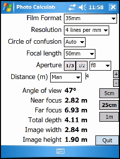 Photo Calculator for Pocket PC 2.3.0-2 software screenshot