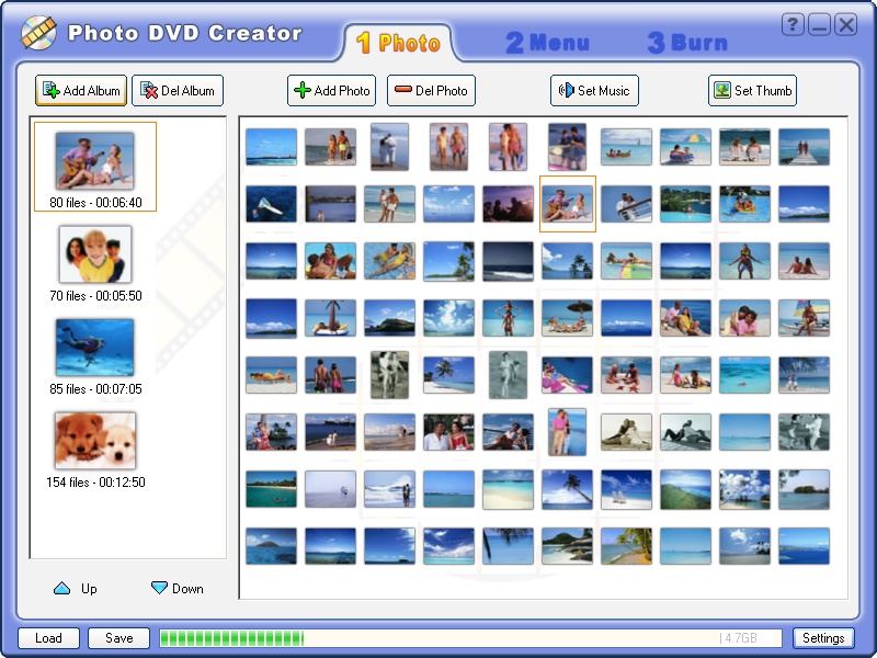 Photo DVD Creator 8.73 software screenshot