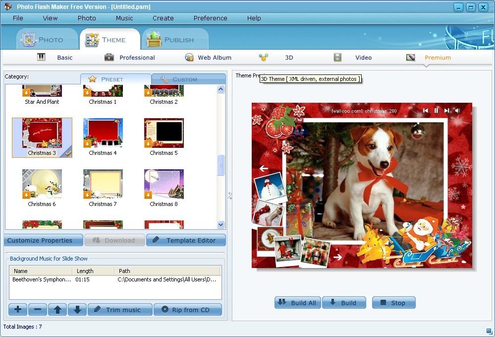 Photo Flash Maker Free Version 5.58 software screenshot