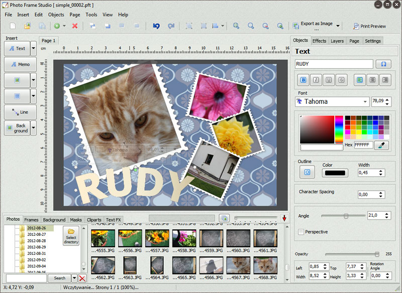Photo Frame Studio 3.00 software screenshot