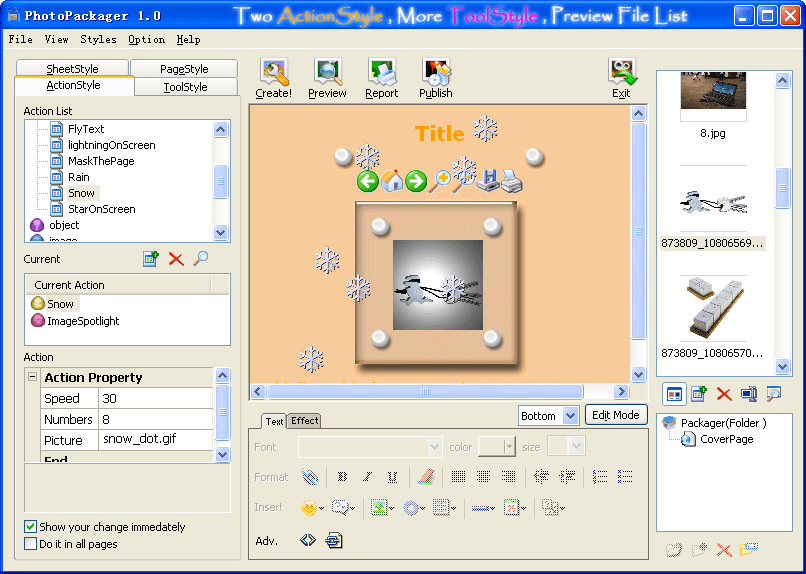 Photo Packager 1.6 software screenshot