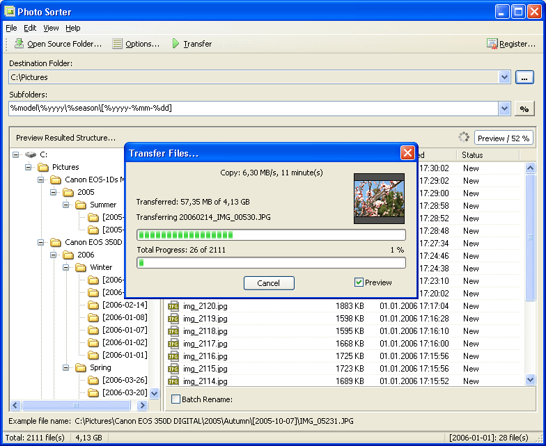 Photo Sorter 1.2.0.68 software screenshot