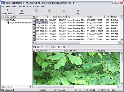 Photo TurboBackup 4.0 software screenshot