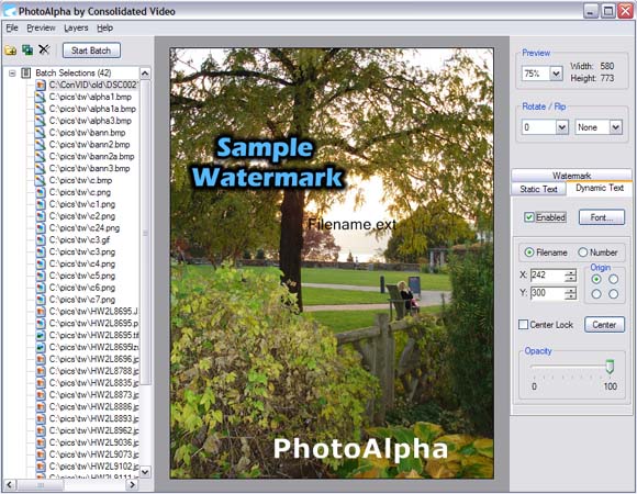 PhotoAlpha 1.0 software screenshot