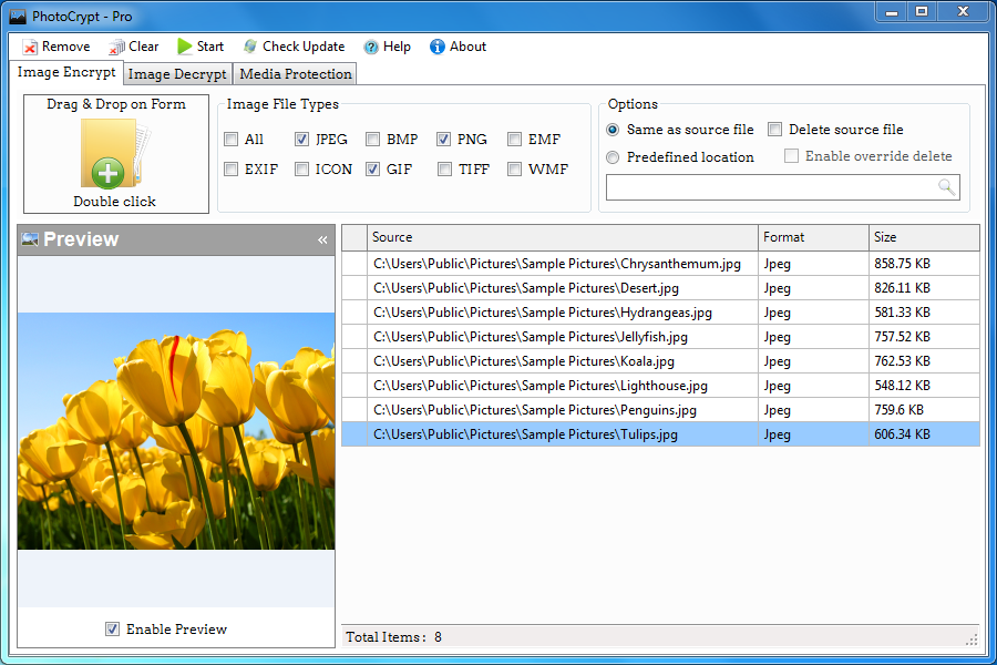 PhotoCrypt Pro 1.4.0.0 software screenshot