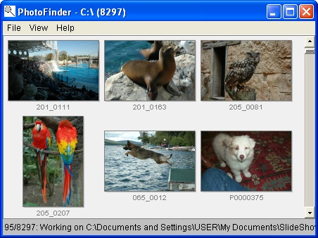 PhotoFinder 2.6b software screenshot