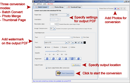 PhotoPDF Photo to PDF Convertor 3.0.7 software screenshot