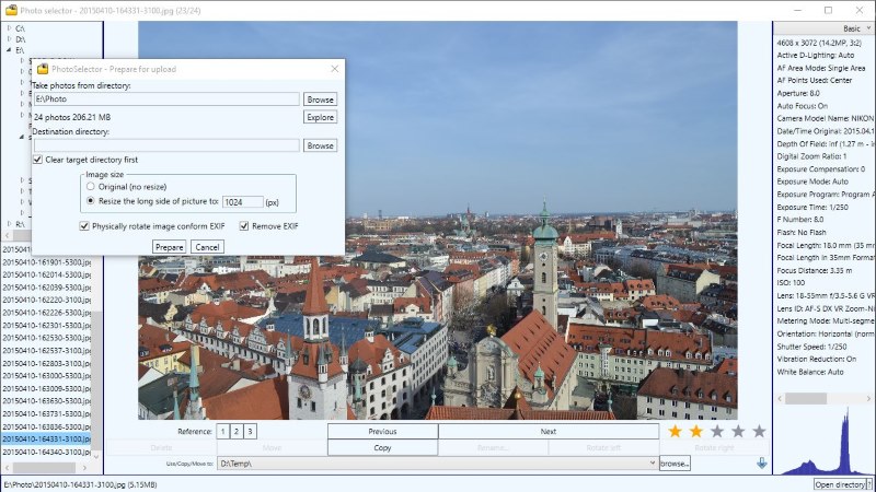 PhotoSelector 8.1 software screenshot