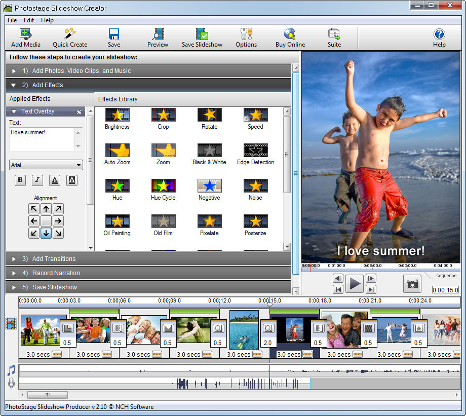 PhotoStage Video Slideshow Software 2.11 software screenshot