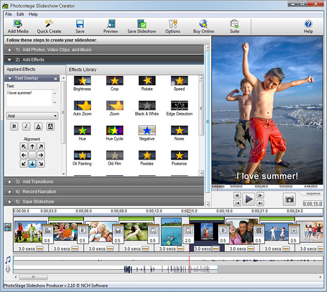 PhotoStage 4.09 software screenshot