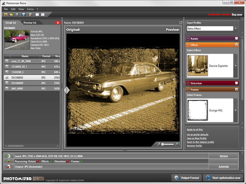 Photomizer Retro 2.0.14.106 software screenshot