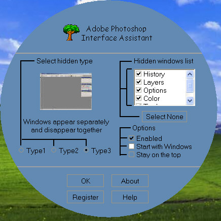 Photoshop Interface Assistant 3.3 software screenshot