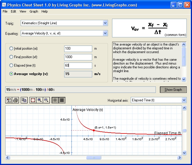 Physics Cheat Sheet 1.2 software screenshot