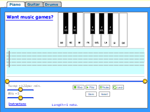 Piano, guitar and drums game 9 software screenshot
