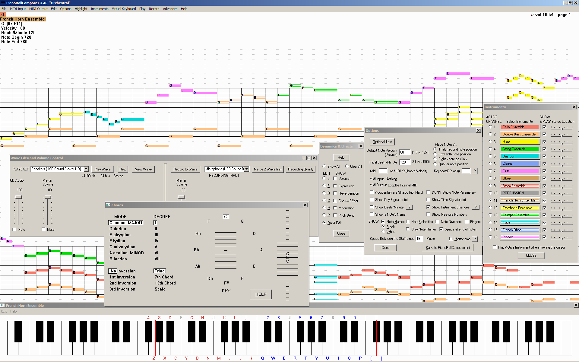 PianoRollComposer 2.56 software screenshot