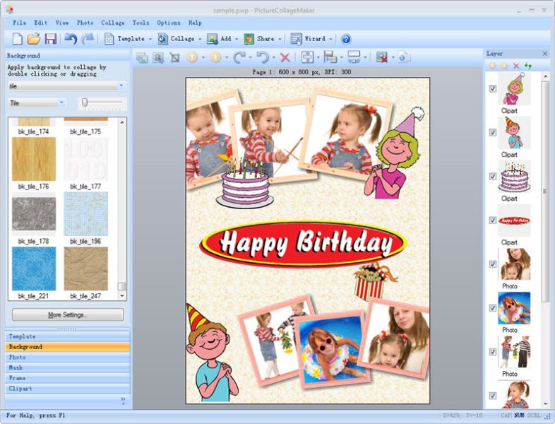 Picture Collage Maker 4.1.4 software screenshot