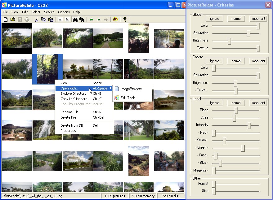 PictureRelate 2.6.2 software screenshot