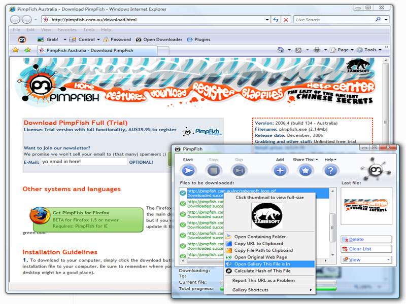 PimpFish Basic 2006.3 software screenshot