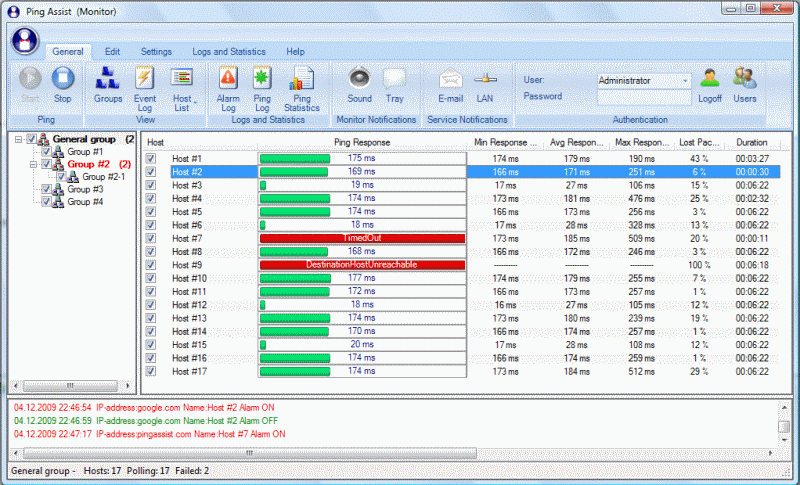 Ping Assist Pro 1.7.1 Build 004 software screenshot